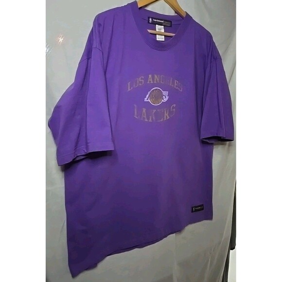 Los Angeles Lakers Reebok Hardwood Classics NBA T-Shirt, Sz 2XL, Purple - Picture 2 of 9